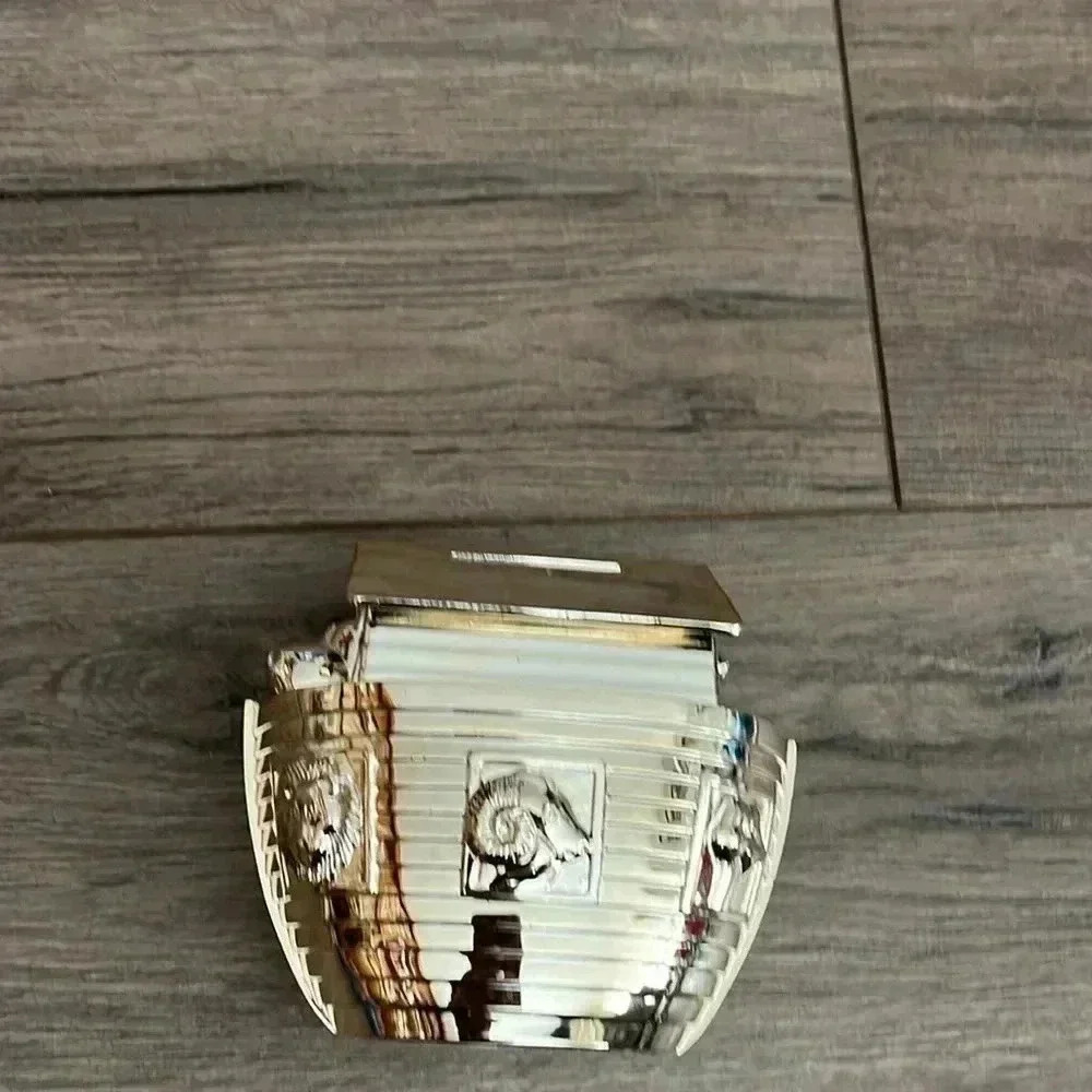 Maison Birks Silver Toned Noah Ark Coin Bank Piggy Bank - Picture 2 of 11